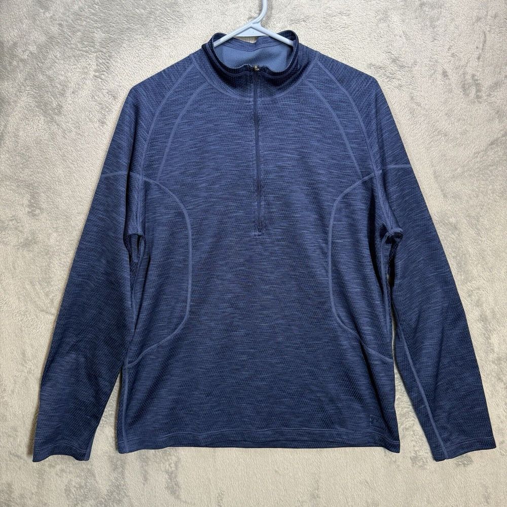 REI Long Sleeve Half‎ Zip Lightweight Shirt Mens Large Blue Top